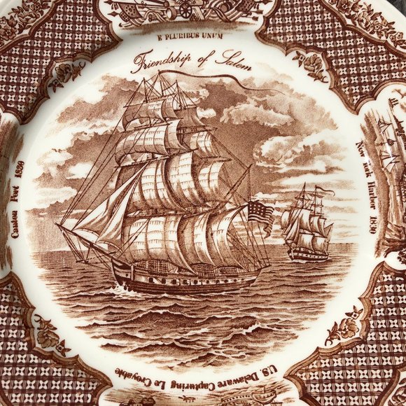 2 Alfred Meakin Staffordshire England Fair Winds 10" Dinner Plates Ship England - Picture 10 of 10